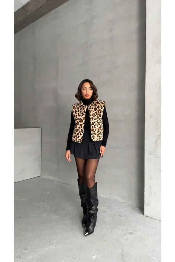 Plush Wholesale Vest - Leopard | TOPSHOW | F1833