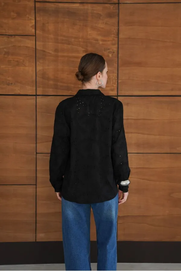 Corded Wholesale Shirts - Black | F2079 - Topshow