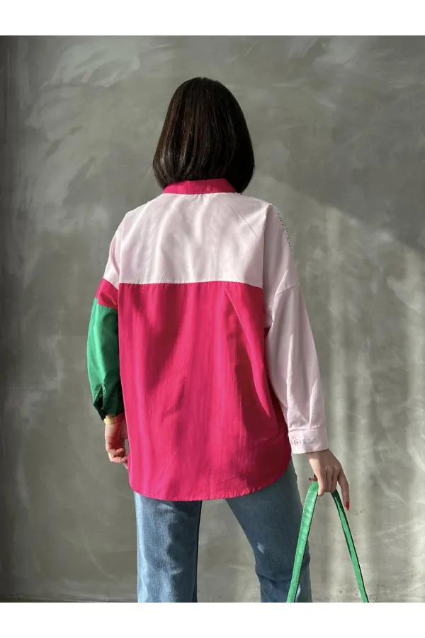 Striped Piece Wholesale Shirt - Colorful Stripes | TOPSHOW | F1461