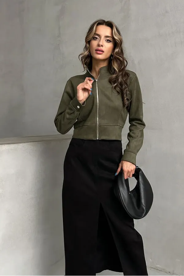 Suede Wholesale Skirt - Black | TOPSHOW | F1761