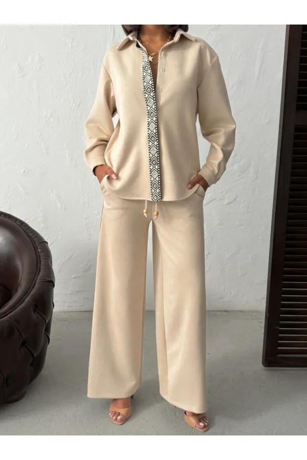 Pantalon Topshow en daim scuba à rayures - Rouge bordeaux | F1972