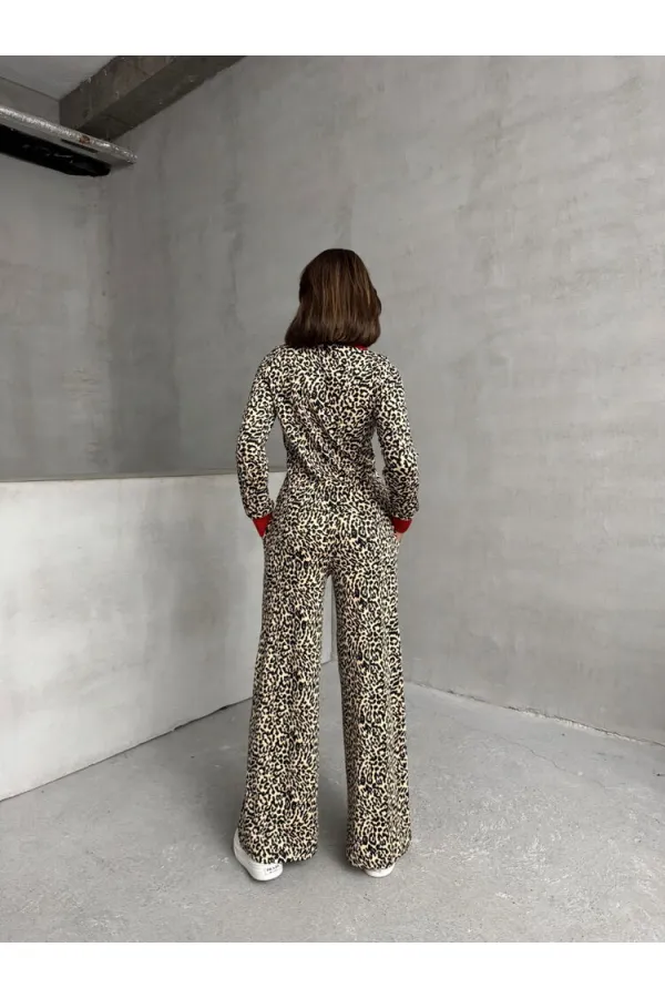 T-shirt à col polo en gros - Léopard noir | TOPSHOW | F1789