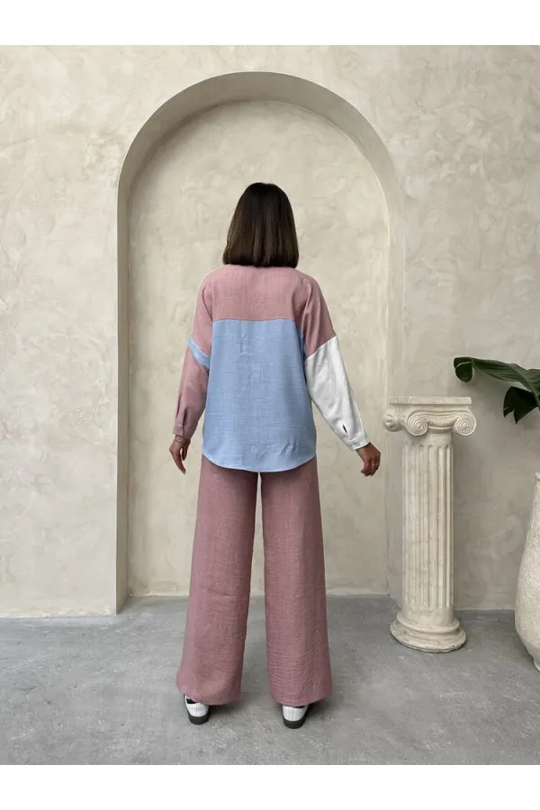 Pantalons en lin poudré Topshow en gros