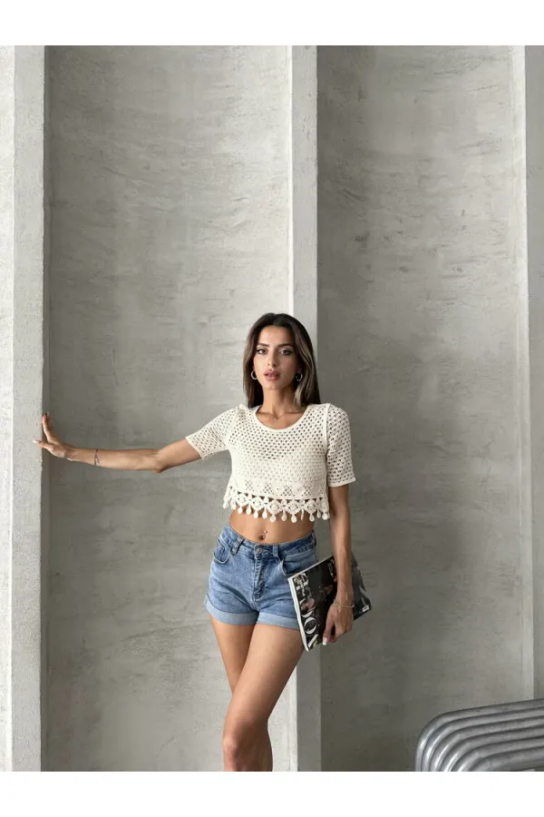 Topshow Raw Tasseled Raw Wholesale Blouse