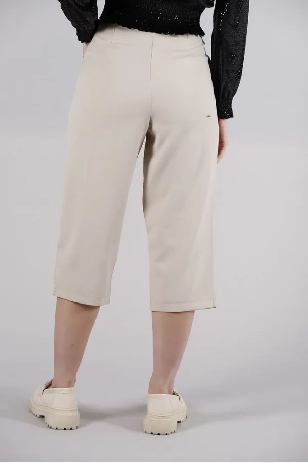 Pantalon décontracté à poches en L et boutons décoratifs - Gris clair | TOPSHOW | F0996