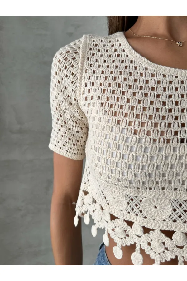 Topshow Raw Tasseled Raw Wholesale Blouse