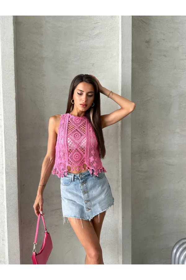 Raw Wholesale Tank Top - Fuchsia | TOPSHOW