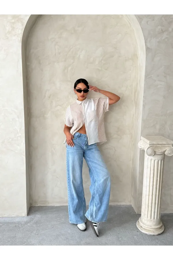 Topshow Stone Piece Striped Wholesale Shirt