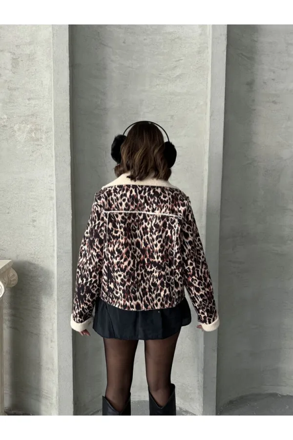 Manteau en peluche en gros - Léopard D2 | TOPSHOW | F1814