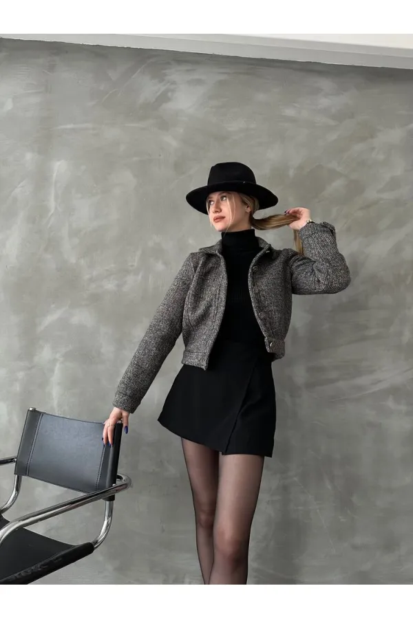 Manteau à boutons en gros - Noir | TOPSHOW | F1547