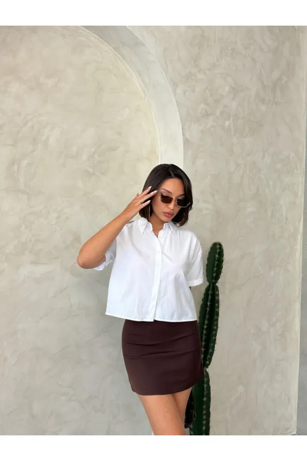 Kelebek Detaylı Toptan Gömlek   Beyaz | Topshow