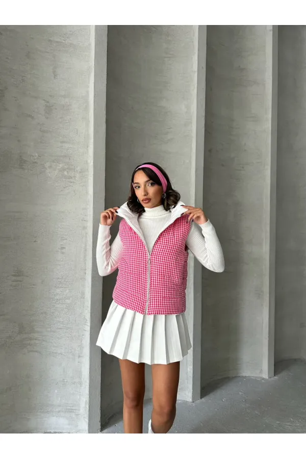 Pitikale Pattern Fiber Inflatable Wholesale Vest - Fuchsia | TOPSHOW | F1740