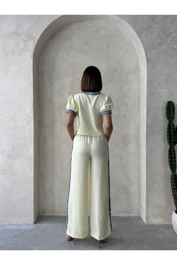 Kot Detaylı Ceket   Sarı | Topshow