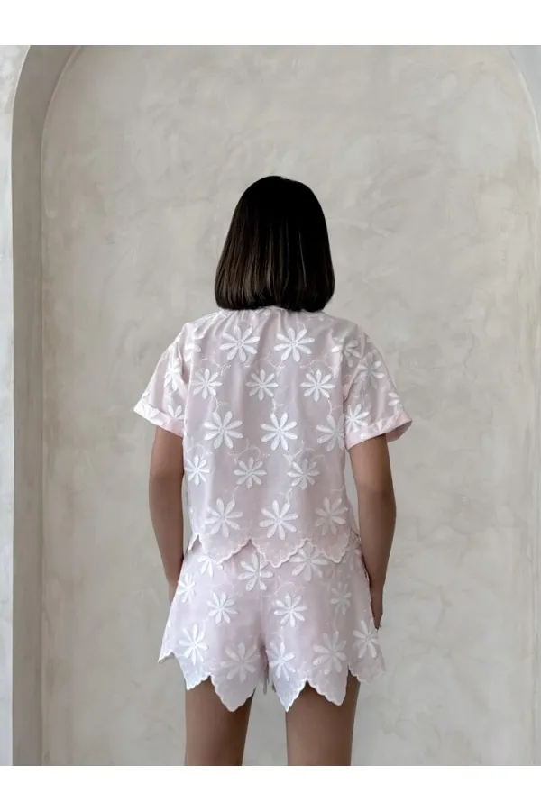 Shorts brodés en gros - Rose | Topshow