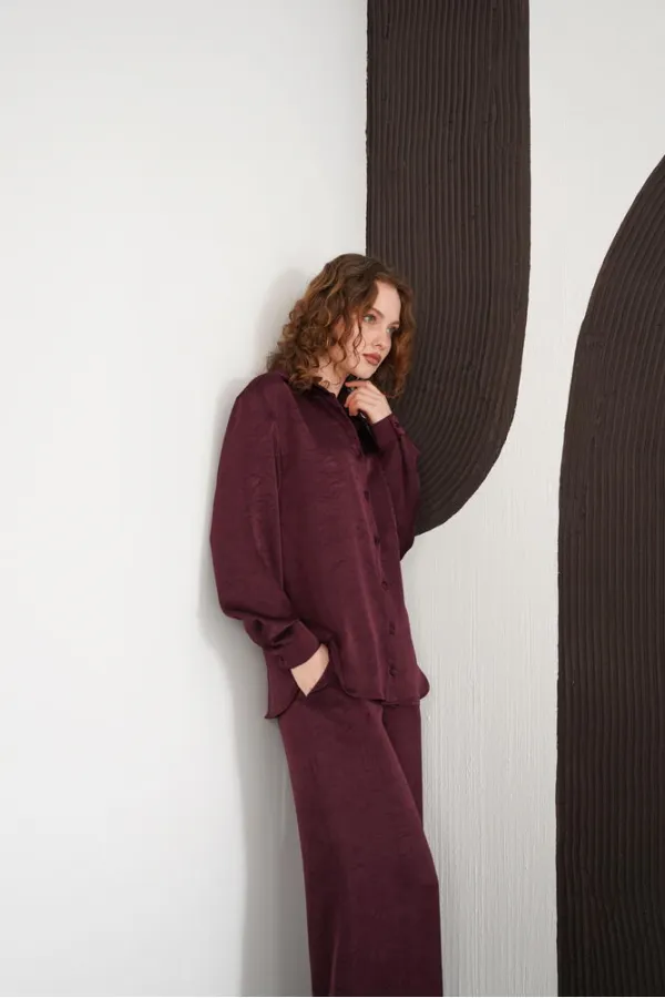 Wholesale Long-Sleeved Shirts - Plum | F2101 - Topshow