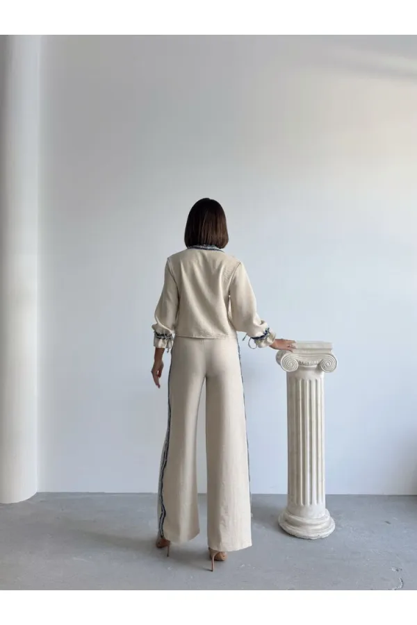 Pantalon en denim rayé - Pierre | Topshow | F1890