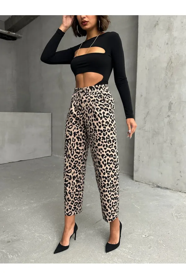 Desenli Pantolon - Taş Siyah | TOPSHOW | F1788