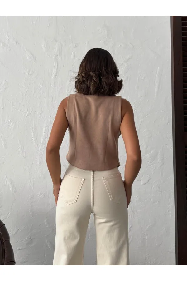 Topshow Vizon Süet Toptan Yelek