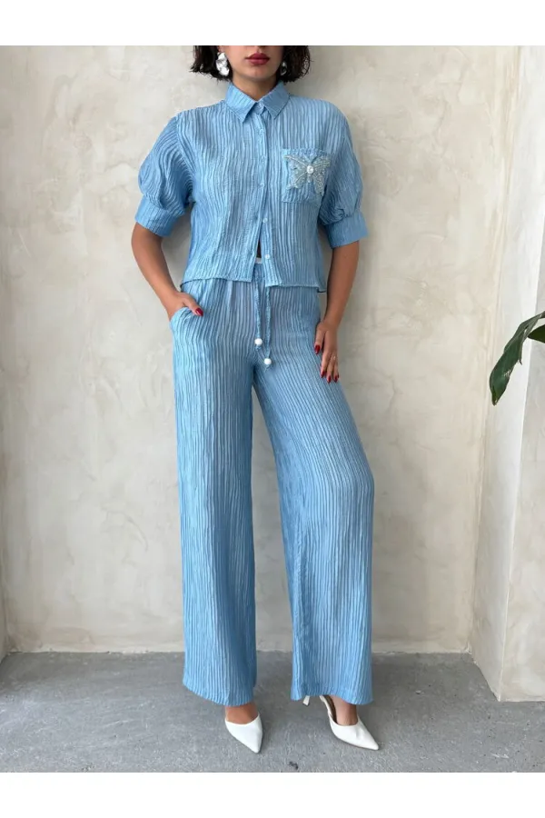 Pilise Toptan Pantolon - Mavi | Topshow