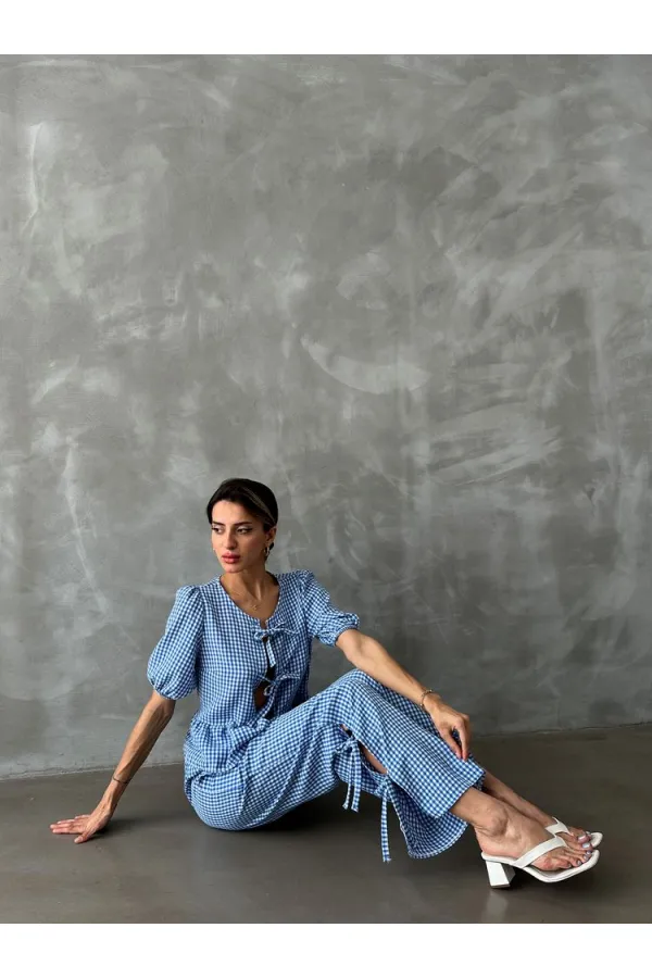 Topshow Mavi Pitikare Toptan Pantolon