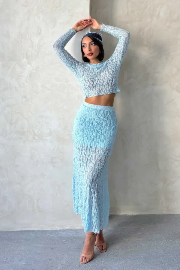 Dantel Etek - Mavi | Topshow | F1887