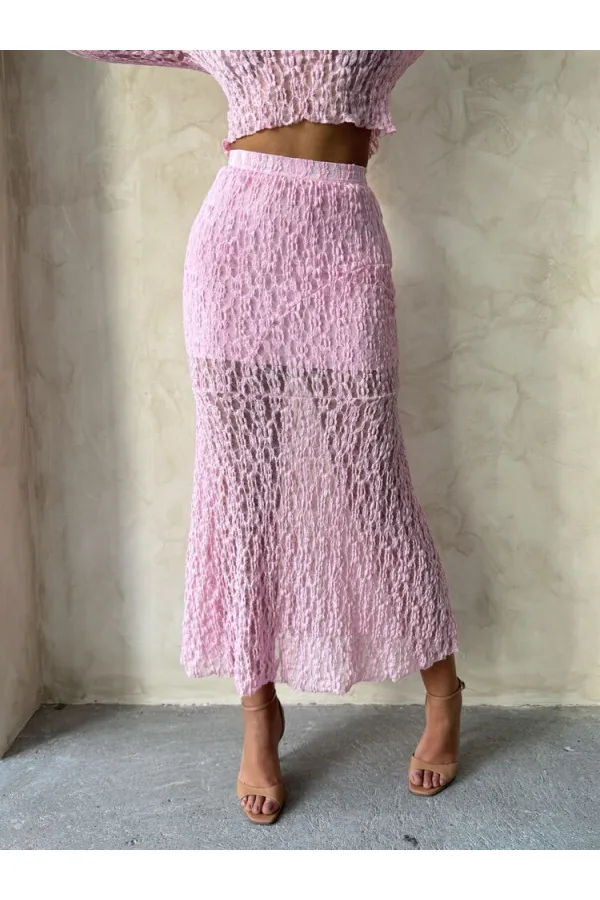 Dantel Etek - Pembe | Topshow | F1887