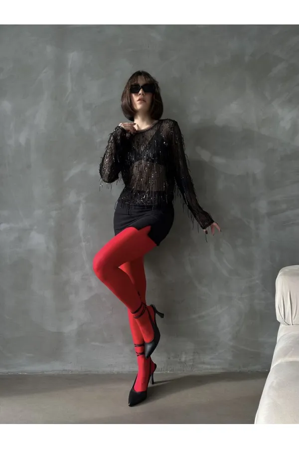 Sequin Wholesale Blouse - Black | TOPSHOW | F1612