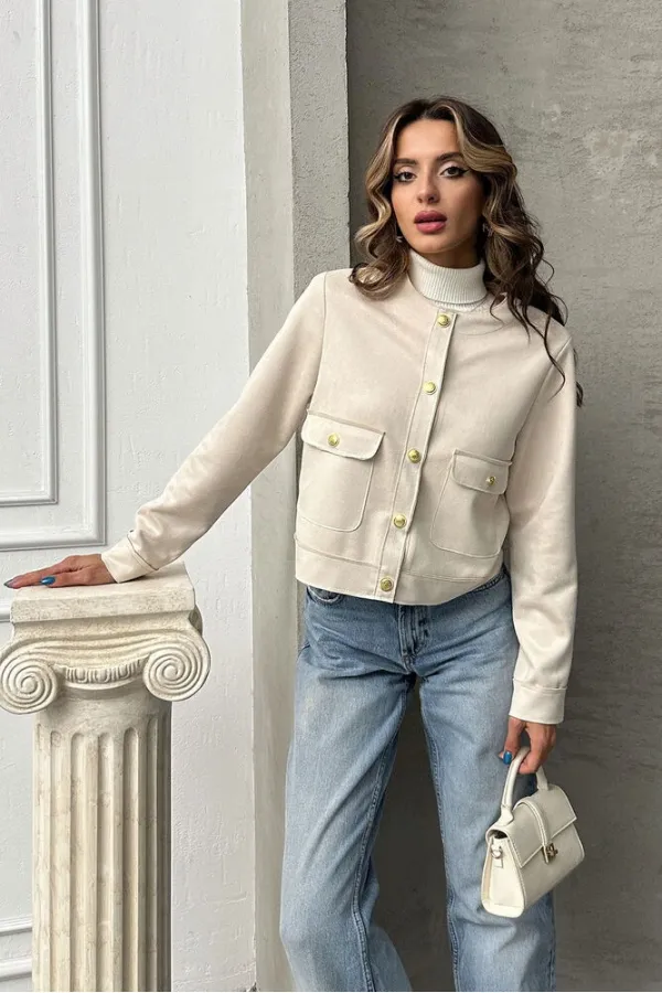 Veste en daim à poches en gros - Pierre | TOPSHOW | F1800