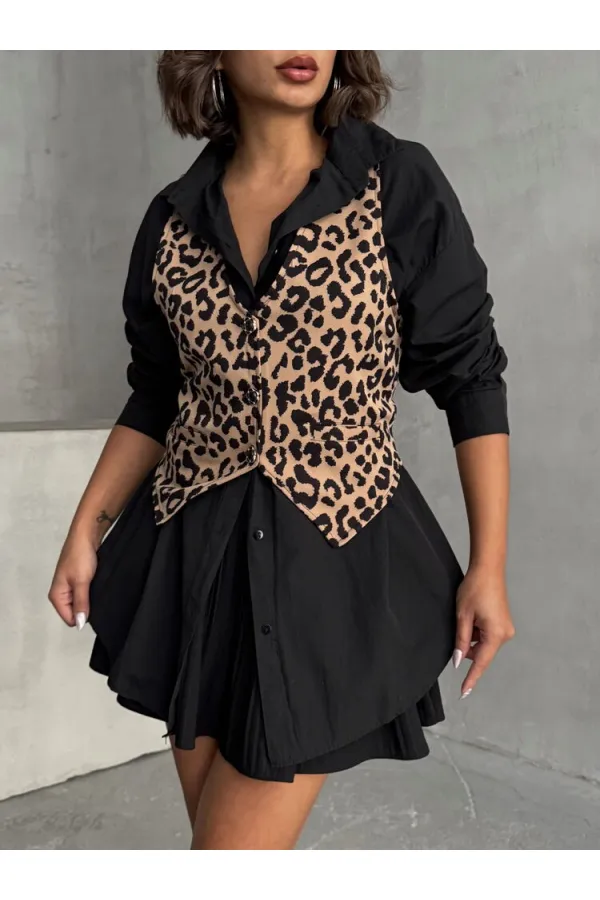 Toptan Yelek - Vizon Siyah | TOPSHOW | F1699