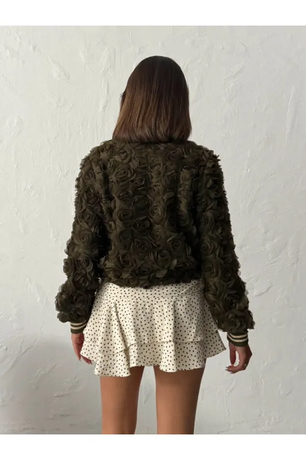 Topshow - Vente en gros de manteaux zippés Rose Süzüneli - Kaki