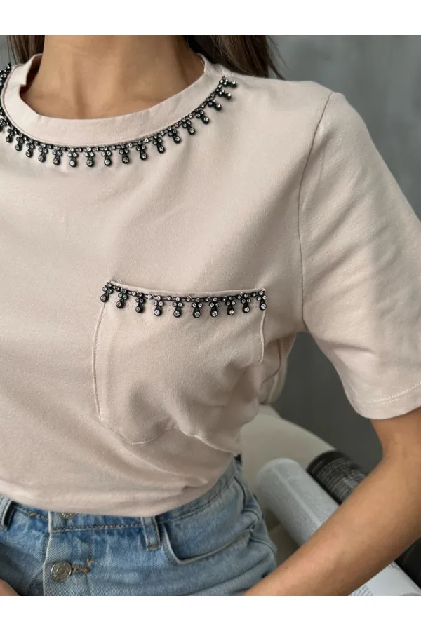 T-shirt Topshow Stone à détails détaillés en gros