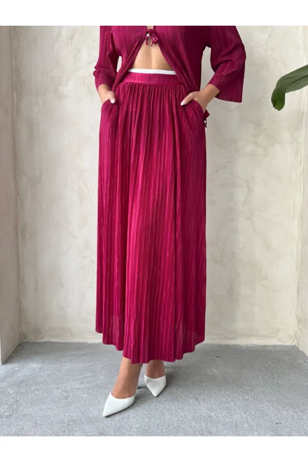 Uzun Etek - Bordo | Topshow | F1913