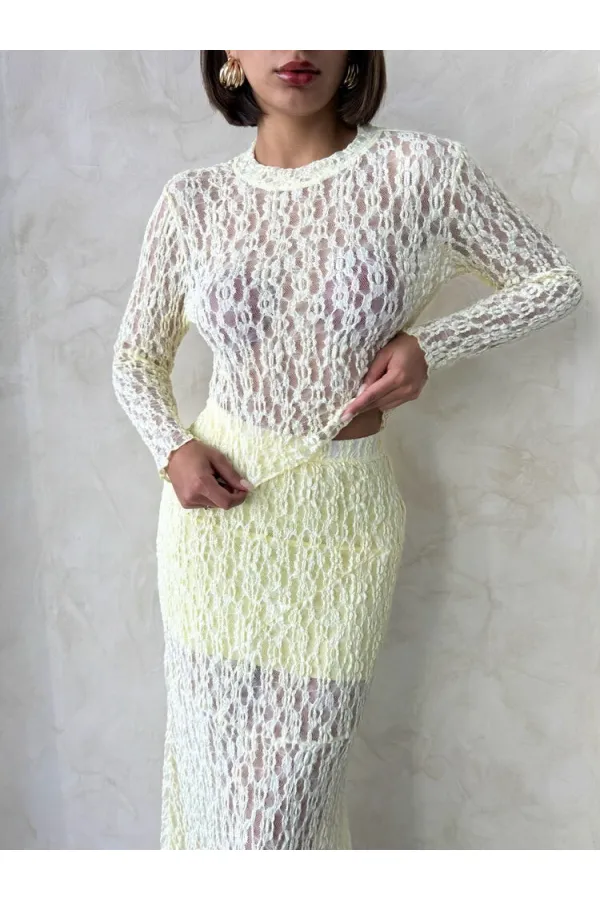 Dante  Abiye  Bluz - Sarı | Topshow | F1886