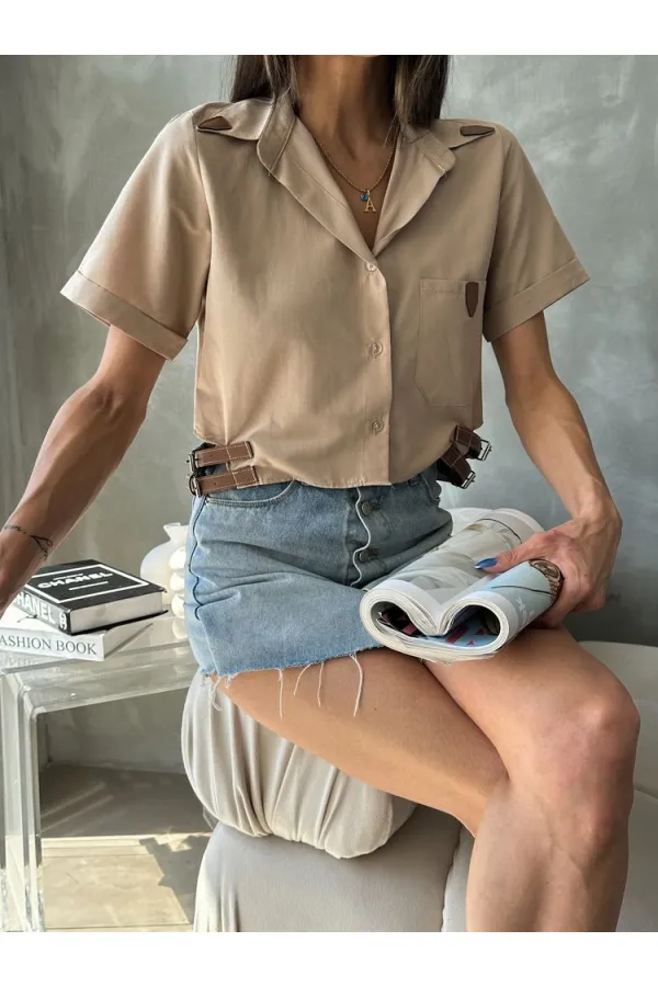 Chemise Topshow Stone Belt détaillée en gros