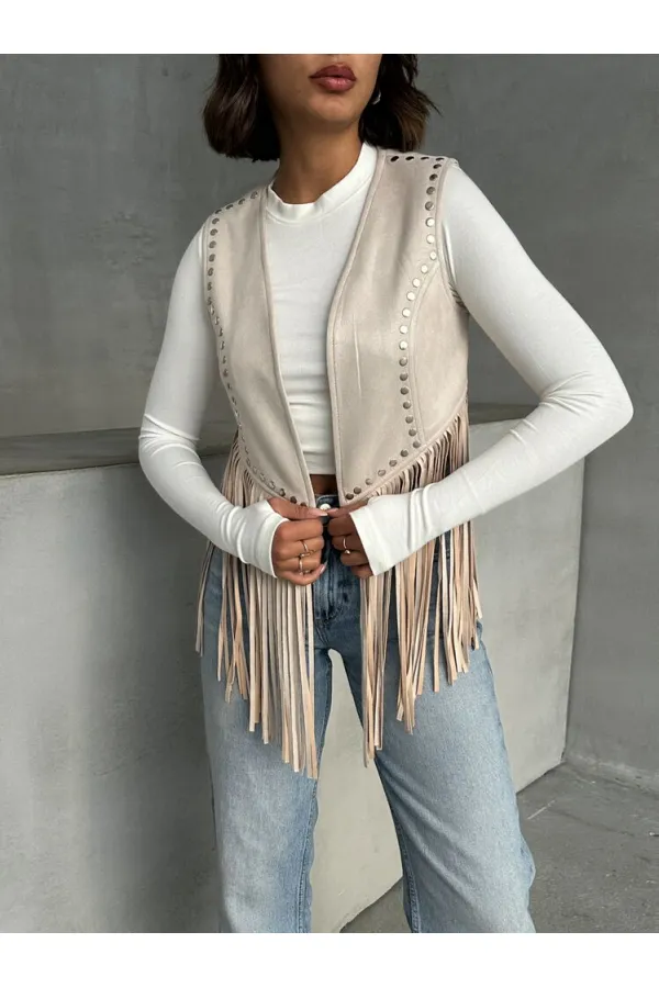 Topshow Stone Tassel Drop Wholesale Vest | F1806