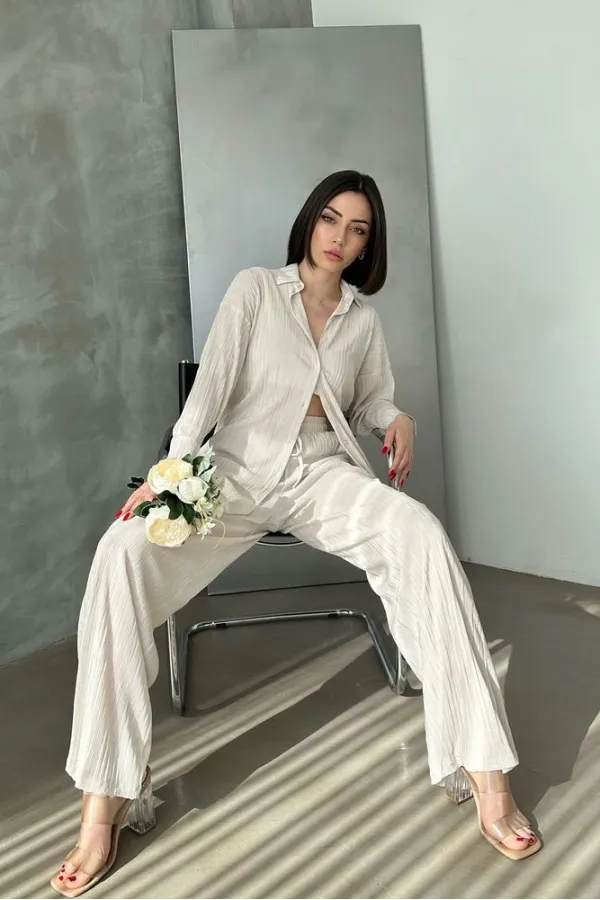 Pantalons plissés Topshow Stone en gros