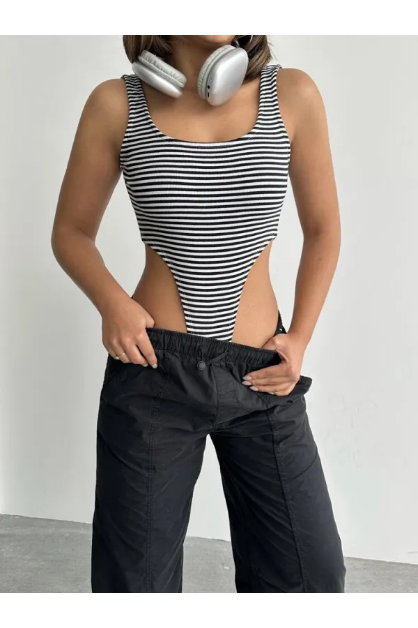 Itcitli Sports Bodysuit - Striped | Topshow