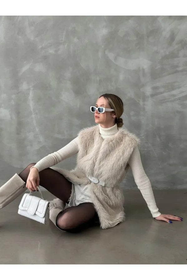 Topshow Taş Tüylü Toptan Yelek | F1567