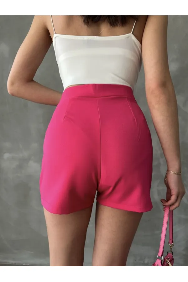 Short Topshow fuchsia à boutons en gros