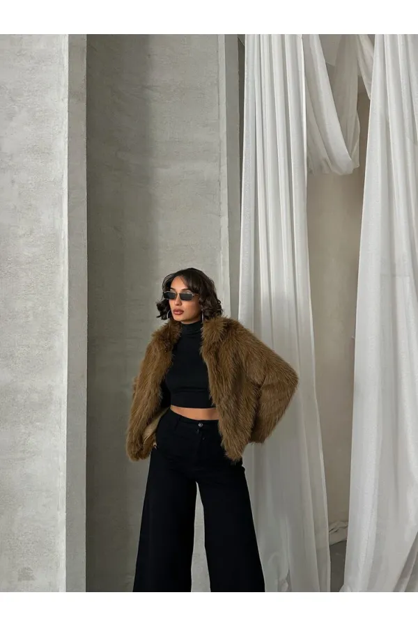 Manteau de fourrure en gros - Marron | TOPSHOW | F1820