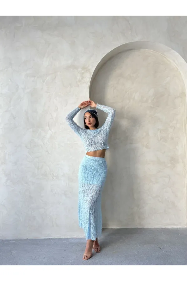 Dante Evening Blouse - Blue | Topshow | F1886