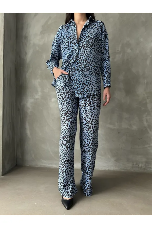 Pantalon à pois en gros - Pois bleus | TOPSHOW | F1468