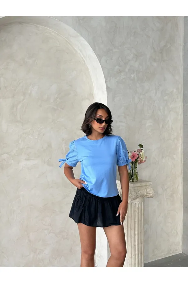 Tişört - Mavi | Topshow