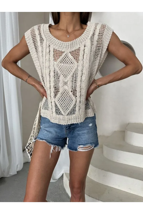 Gilet tressé en gros - Brut | TOPSHOW