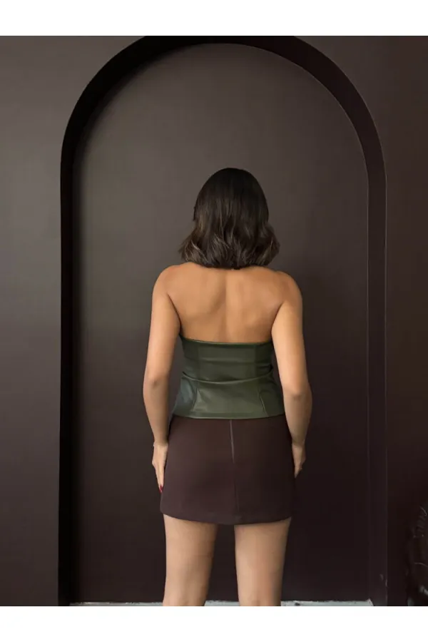 Topshow Sunideri Zippered Wholesale Vest - Khaki | F2036