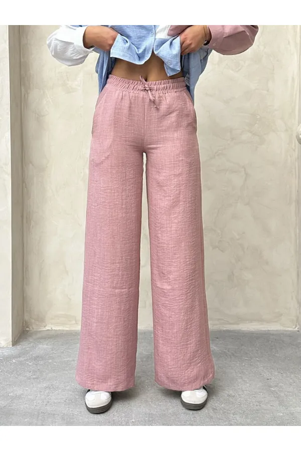 Pantalons en lin poudré Topshow en gros