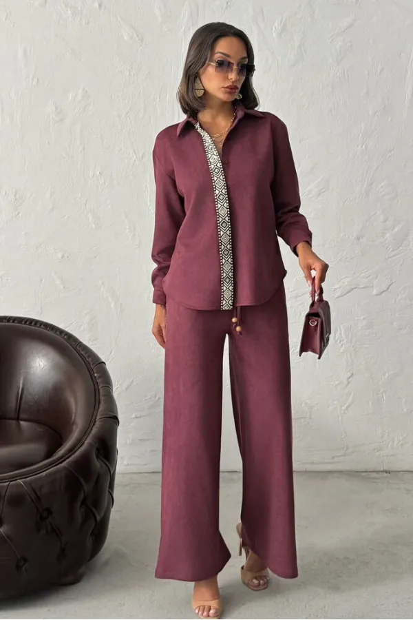 Pantalon Topshow en daim scuba à rayures - Noir | F1972