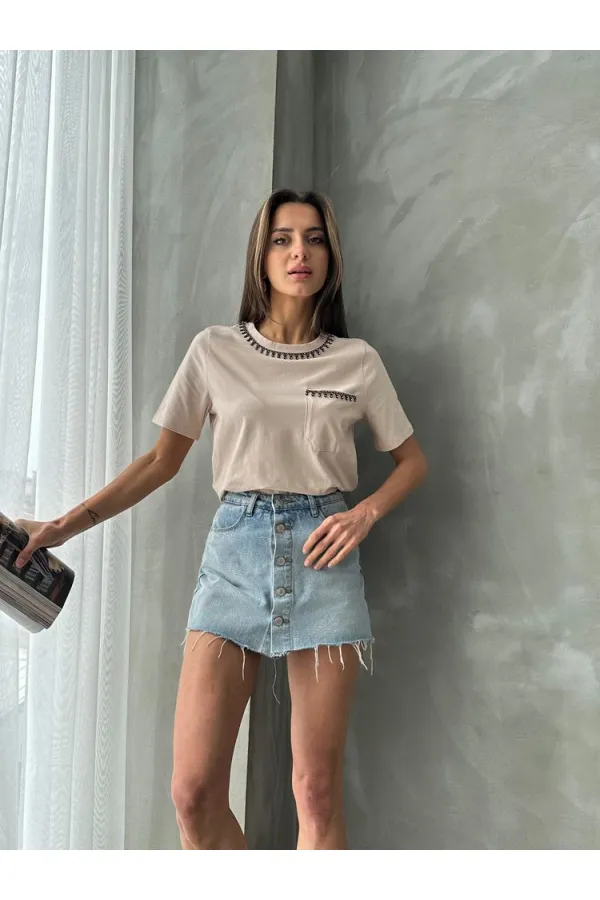 T-shirt Topshow Stone à détails détaillés en gros