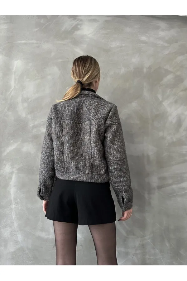 Manteau à boutons en gros - Noir | TOPSHOW | F1547