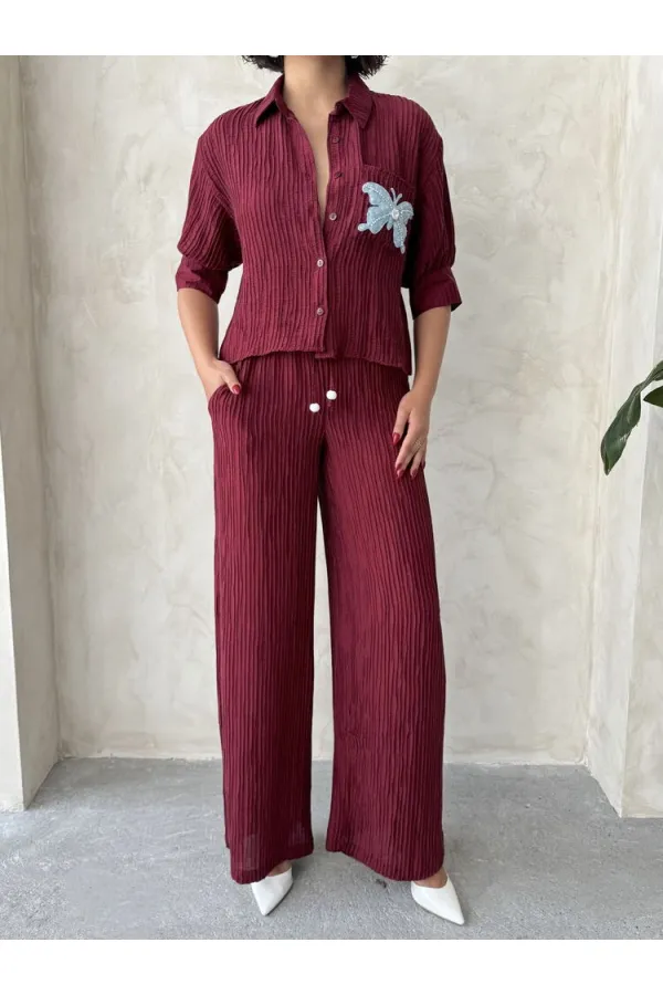Pilise Wholesale Trousers - Claret Red | Topshow
